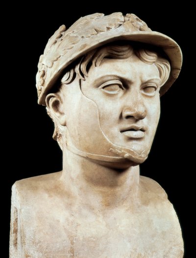 Arte Romana: busto de Pirro 1 (319-272 a.C.) (mármore) de Roman Roman