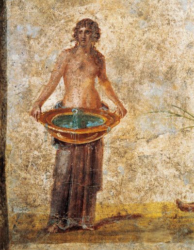 Civilização romana - Mulher carregando um balde de água, de Pompeia de Roman Roman