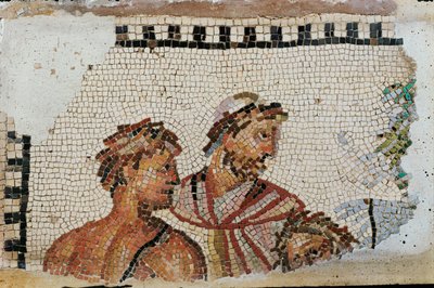 Ulisses e o seu filho Telémaco (mosaico) de Roman Roman