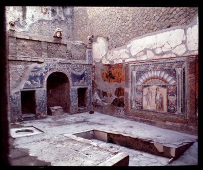 Vista do triclínio da casa de Nettuno e Anfitrite, século V a.C.-1 d.C. de Roman Roman