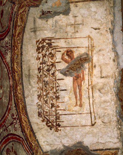 Jovens, treliças e vinhas, séc. III-XVIII d.C. (fresco) de Roman Roman
