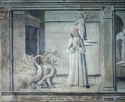 Vida de Santa Françoise Romaine, perseguida por demónios sob a forma de monstros, da escola romana de Roman School