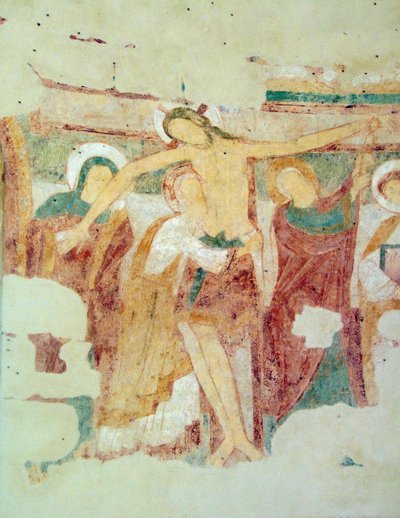 Fresco, capela Saint-Jean du Liget, Touraine de Romanesque