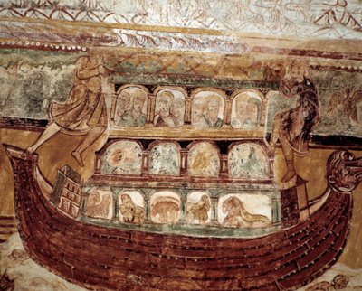 O arco de Noé (afresco do teto) de Romanesque