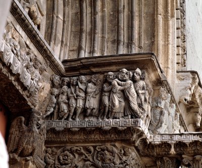 O beijo de Judas, friso do portal de Romanesque