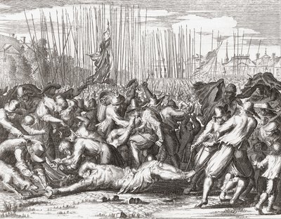 Assassinato dos irmãos De Witt. (imprimir) de Romeyn de (after) Hooghe