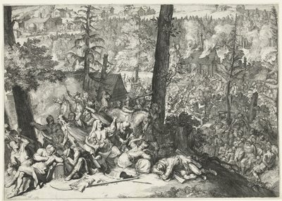 Vitória do Duque Carlos V de Lorena e Margrave Louis Willem van Baden-Baden sobre os turcos de 1687 de Romeyn de Hooghe (attributed to)