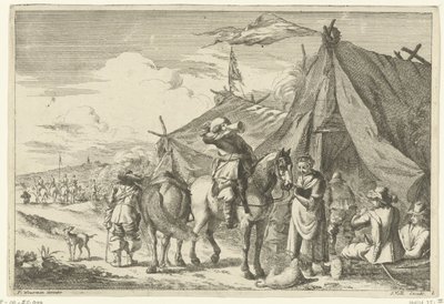 Cavaleiros descansam em tendas de Romeyn de Hooghe (rejected attribution)
