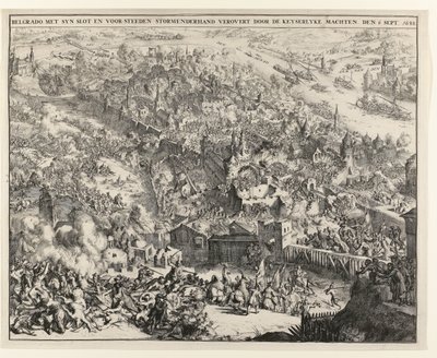 Belgrado tomada de assalto por Maximilian Emanuel, eleitor da Baviera, 6 de setembro de 1688 de Romeyn de Hooghe