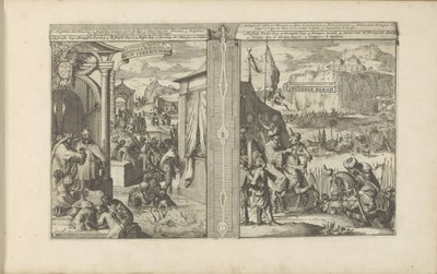 Doopceremonies; Berg van Abessinië
Doop Ceremonien / Cerimónias do Baptismo dos Abissínios e Moscovitas, etc // Abyssiner Bergh / Montanhas da Abissínia, etc (título sobre o objecto)
As Índias Oriental e Ocidental e outros lugares (título da série) de Romeyn de Hooghe