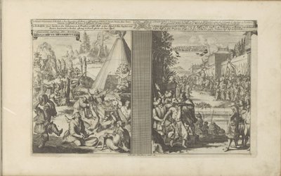 Médicos na Arclada; Jesuítas barbeados por um mestre de pedágio em Golkonda
Guerisons infames des Arclades / Curas Rudes // Roi de Golconde, Douane, etc / Portagens, e Casos (título sobre o objecto)
Les Indes Orientales et Occidentales et autres de Romeyn de Hooghe