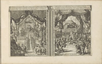 Rechtbank na China em Abbesinië
Chinese rechtbank / tribunal des Chinois // Abyssinise Gerichts Handel / Justice des Abissins (título sobre o objecto)
As Índias Oriental e Ocidental e outros lugares (título da série) de Romeyn de Hooghe