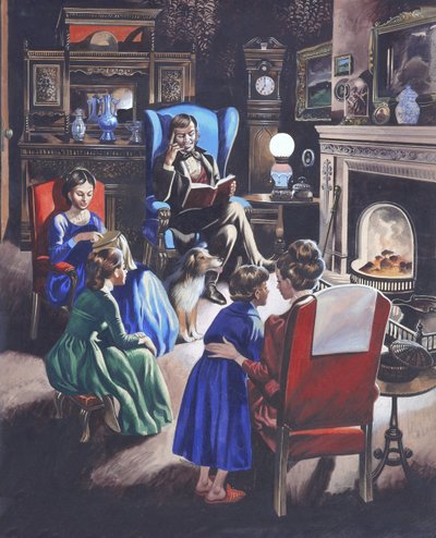 Crescer ao longo dos tempos: As pobres meninas ricas da Grã-Bretanha (guache sobre papel) de Ron Embleton