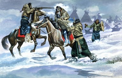 Índios na neve de Ron Embleton