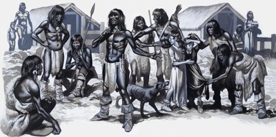 Índios com duas crianças brancas de Ron Embleton