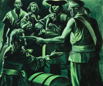 Sir Henry Morgan e Baú do Tesouro (guache sobre papel) de Ron Embleton
