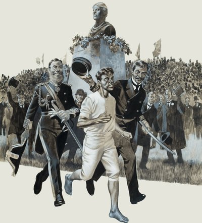 Spiridon Louis (guache sobre papel) de Ron Embleton