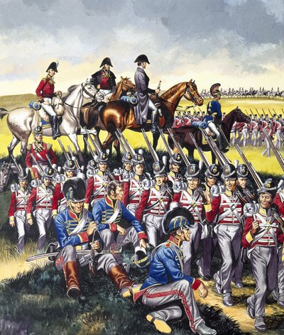 O Duque de Wellington (1769-1852) em Waterloo (guache sobre papel) de Ron Embleton