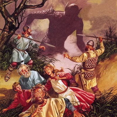 A Lenda de Beowulf: Grendel -- Terror dos pântanos de Ron Embleton