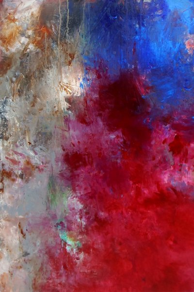 Vermelho Azul Energia Abstrata de Ron Halfant