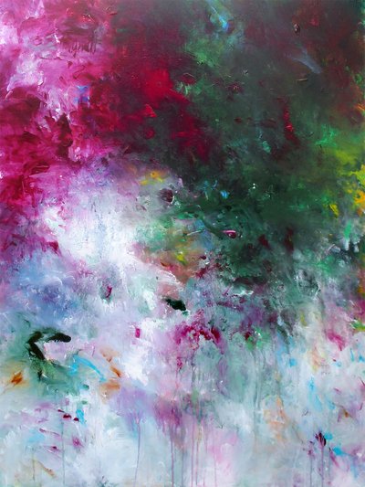 Fluxo abstrato vibrante de Ron Halfant