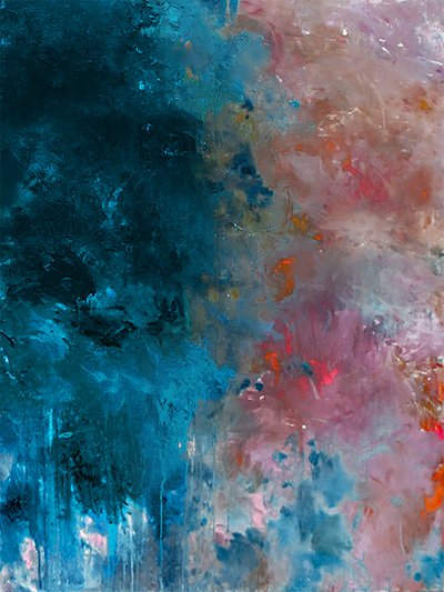 Fluxo abstrato vibrante de Ron Halfant