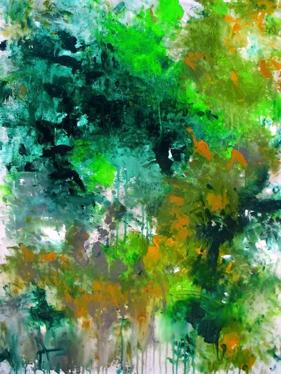Abstrato em Verde Vibrante de Ron Halfant