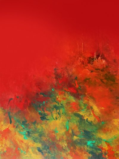 Abstrato em Vermelho Vibrante de Ron Halfant