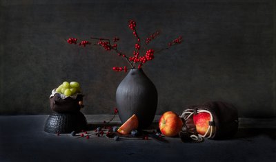 Natureza morta com frutas melancólicas de Rong Wei