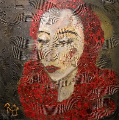 Mulher sensível com cabelo vermelho de RosaLi