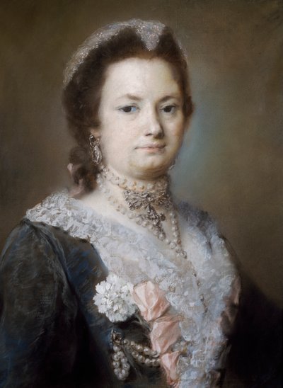 Retrato de uma Senhora (pastel sobre pape) de Rosalba Giovanna Carriera