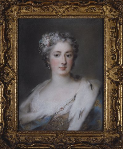 Retrato de uma senhora com uma túnica arminho de Rosalba Giovanna Carriera