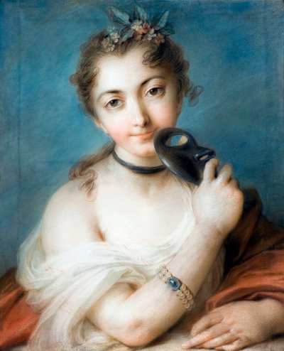Retrato de uma senhora com máscara Pintura de Rosalba Carriera (1675-1757) Século XVIII Coleção particular de Rosalba Giovanna Carriera