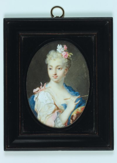 Auto-retrato (aquarela em marfim) de Rosalba Giovanna Carriera