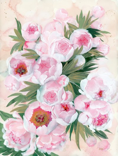 Peónias em flor, com tons rosados de Rosana Laiz Blursbyai