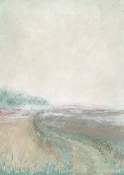 Paisagem em tons pastel enevoados de Rosana Laiz Blursbyai