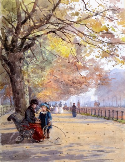 Na Fila, Fora de Época (aguarela com cor de corpo) de Rose Maynard Barton