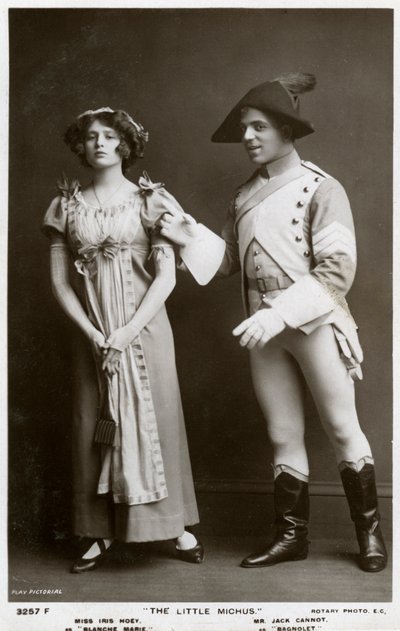 Iris Hoey e Jack Cannot, atores britânicos, c1908. de Rotary Photo