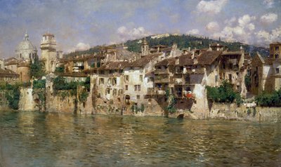 Adige em Verona, de Rubens Santoro (1859-1942), óleo sobre tela de Rubens Santoro