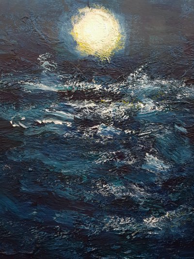 Lua cheia sobre o mar de Rucksi