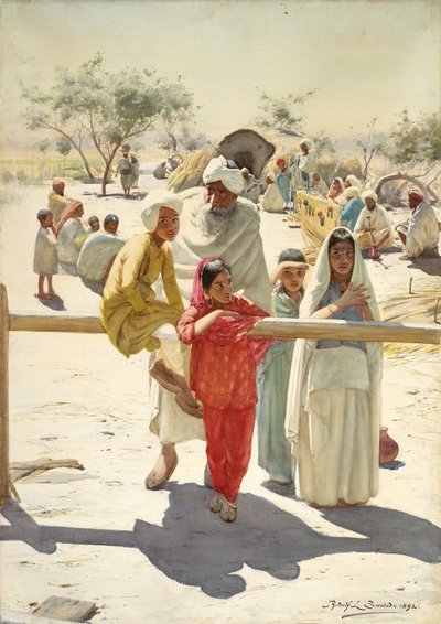 Um pio no trem, Índia, 1892 de Rudolf Der G. Swoboda