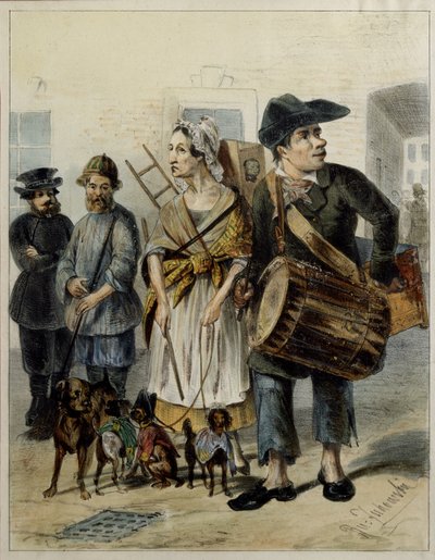 Um servo leva os cães para fora, 1843 de Rudolf Kasimirovich Zhukovsky