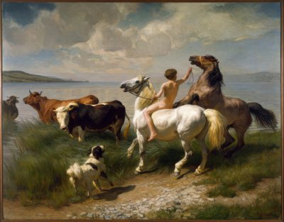 Lago dos cavalos de Rudolf Koller