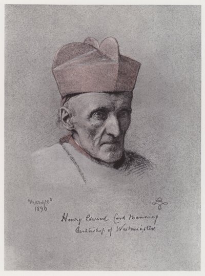 Cardeal Manning (litho) de Rudolf Lehmann