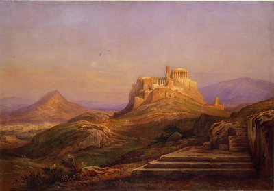 Vista da Acrópole do Pnyx, 1863 de Rudolf Müller