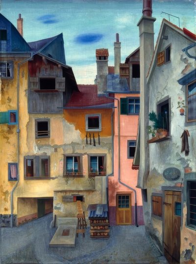 Casas antigas em Lindau de Rudolf Wacker