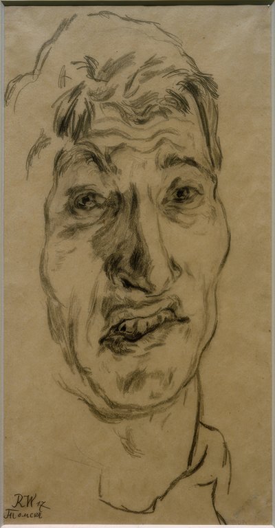 Auto-retrato como um prisioneiro (na Rússia) de Rudolf Wacker
