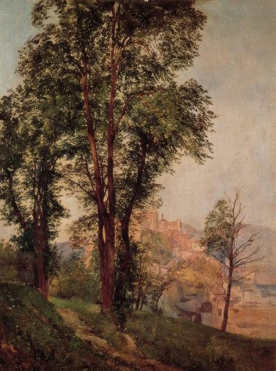 Vista do Mönchsberg em Salzburgo de Rudolf von Alt