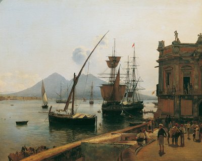O Porto de Nápoles com Vesúvio de Rudolf von Alt