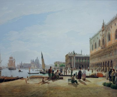 Die Riva degli Schiavoni mit dem Dogenpalast de Rudolf von Alt